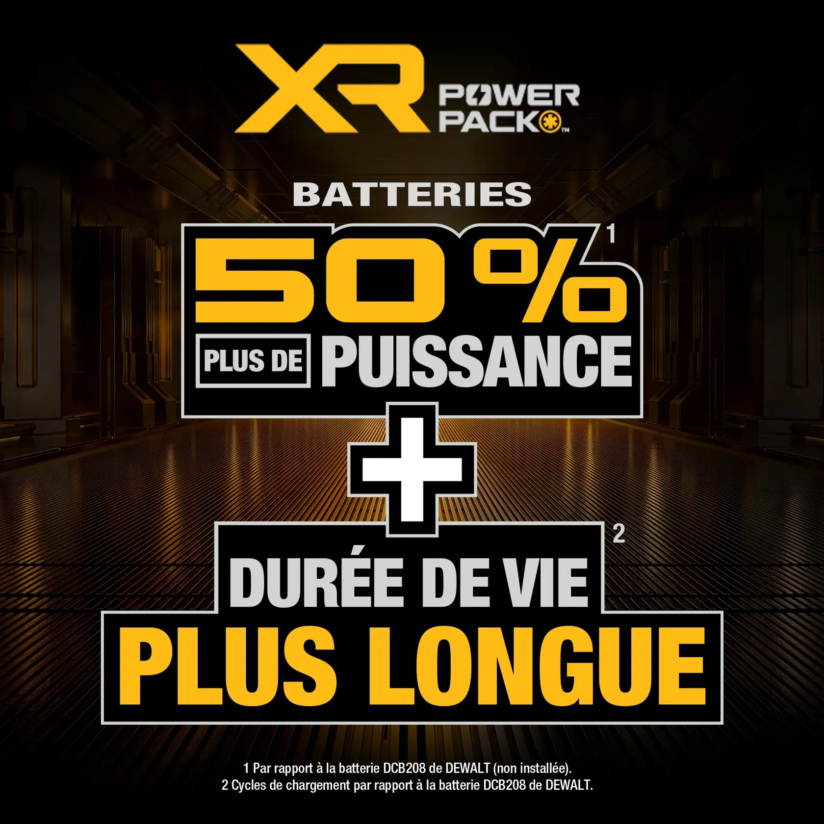 DEWALT XR 8Ah battery offers 50% more power and longer lifespan compared to DCB208 battery.
