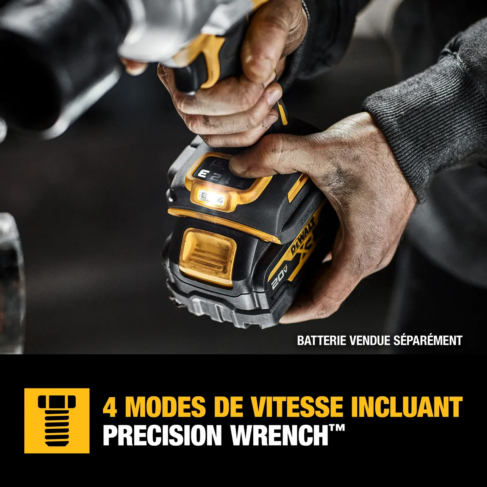 Graphic showing a large black hex nut with two curved arrows on a yellow background, highlighting '1,900 FT-LBS. Max Breakaway Torque' in bold yellow text below.