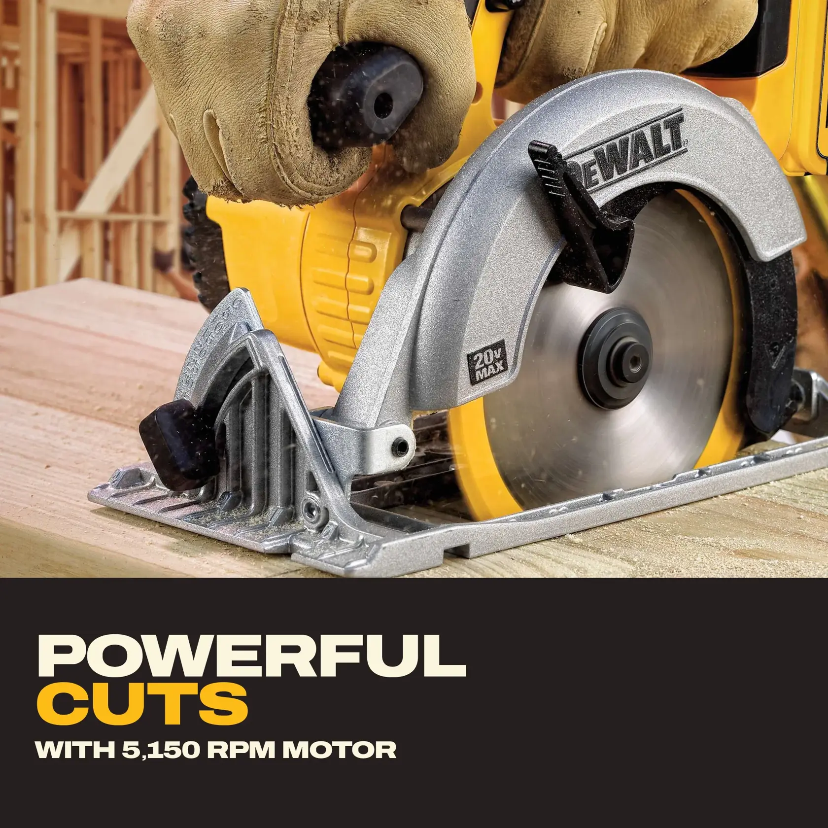 Image showing a DEWALT DCS391B 20V MAX 6-1/2 inch circular saw (tool only). The image includes the circular saw with a 6-1/2 inch carbide-tipped blade attached. Text on the image lists the included items: the DCS391 6-1/2 inch circular saw and a 6-1/2 inch carbide-tipped blade. The saw is mostly yellow and black with DEWALT branding.