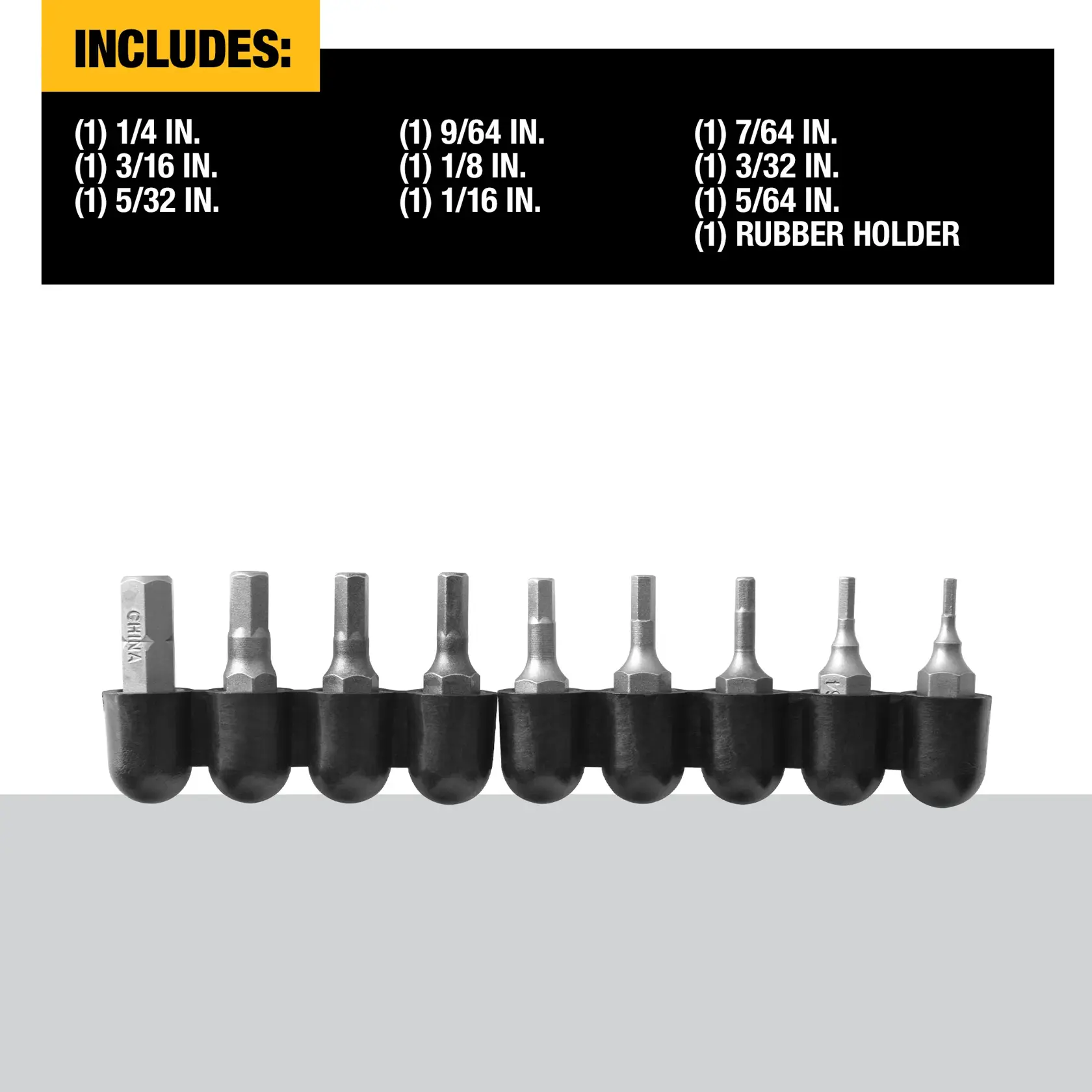 DEWALT 9 Pc. 1“ Hex Bit Set