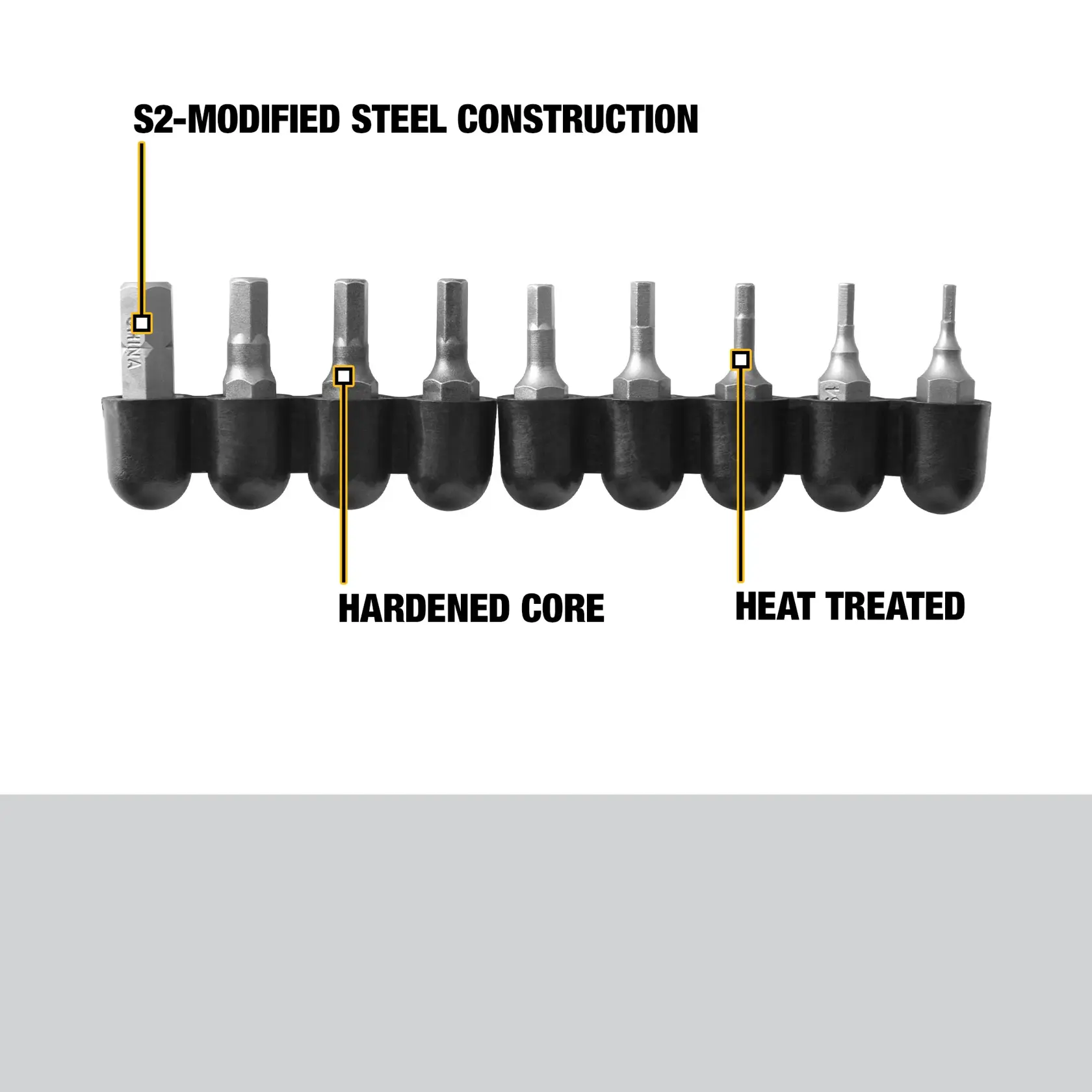 DEWALT 9 Pc. 1“ Hex Bit Set