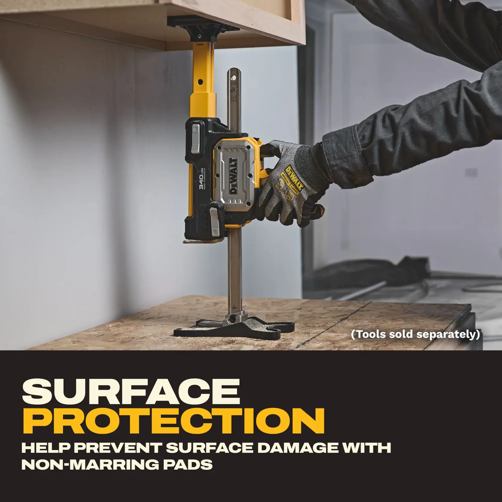 DEWALT pad protects surfaces from damage during tool use with non-marring pads. Tools sold separately.