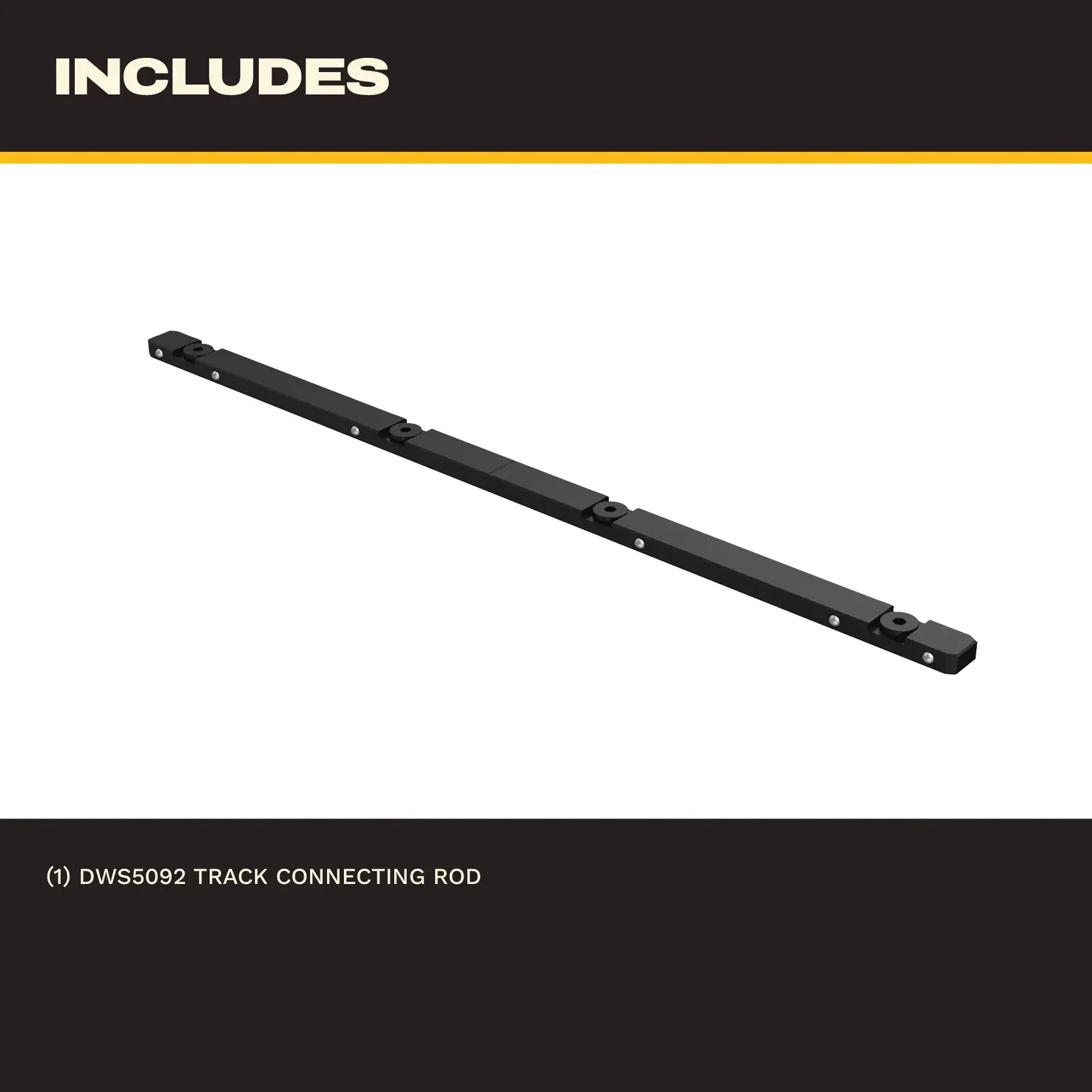 A straight metal guide rail with five mounting points, shown against a white background.