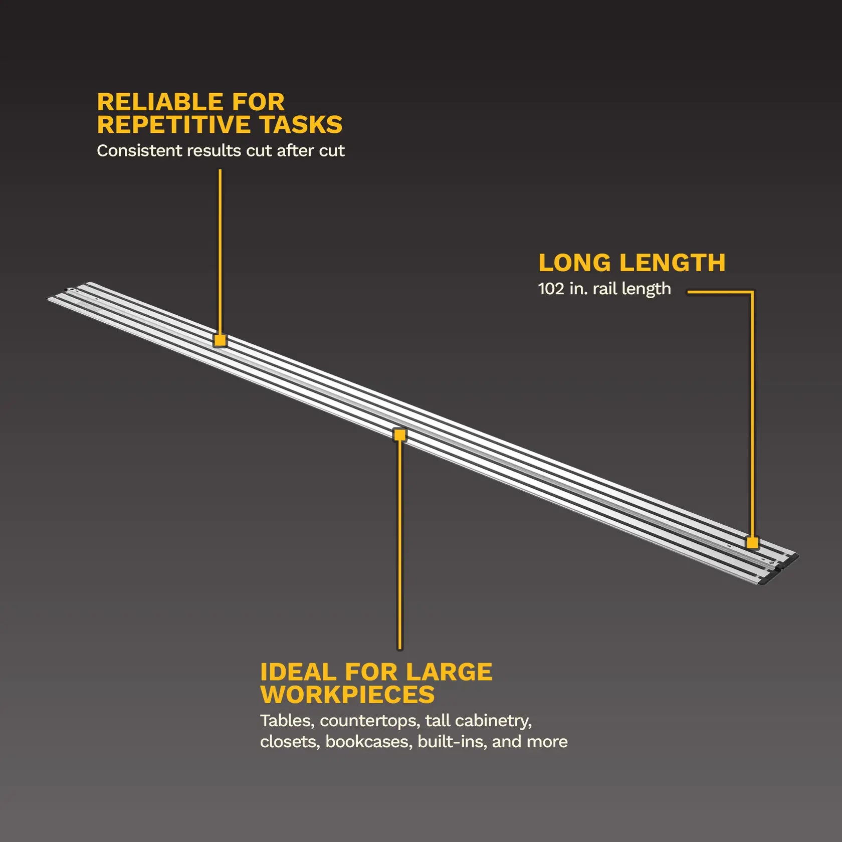 DEWALT DWS5102 photography accessory with two silver panels and a black connecting bar.
