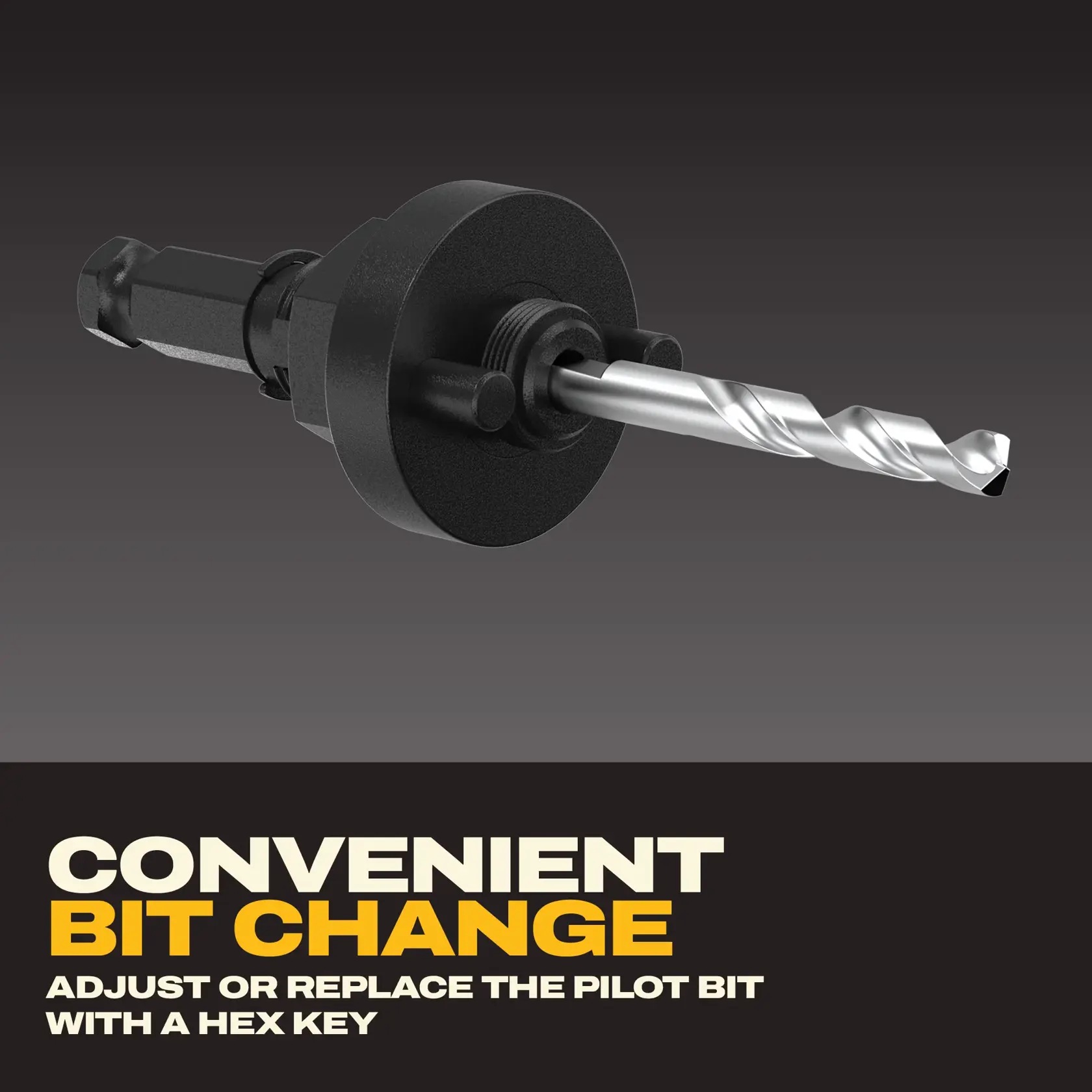 DEWALT bit change graphic for DAH9384PBM, DAH9141PBM, DAH9124PBM, DAH9122PBM, DAH9383PBM. Shows easy bit switch.