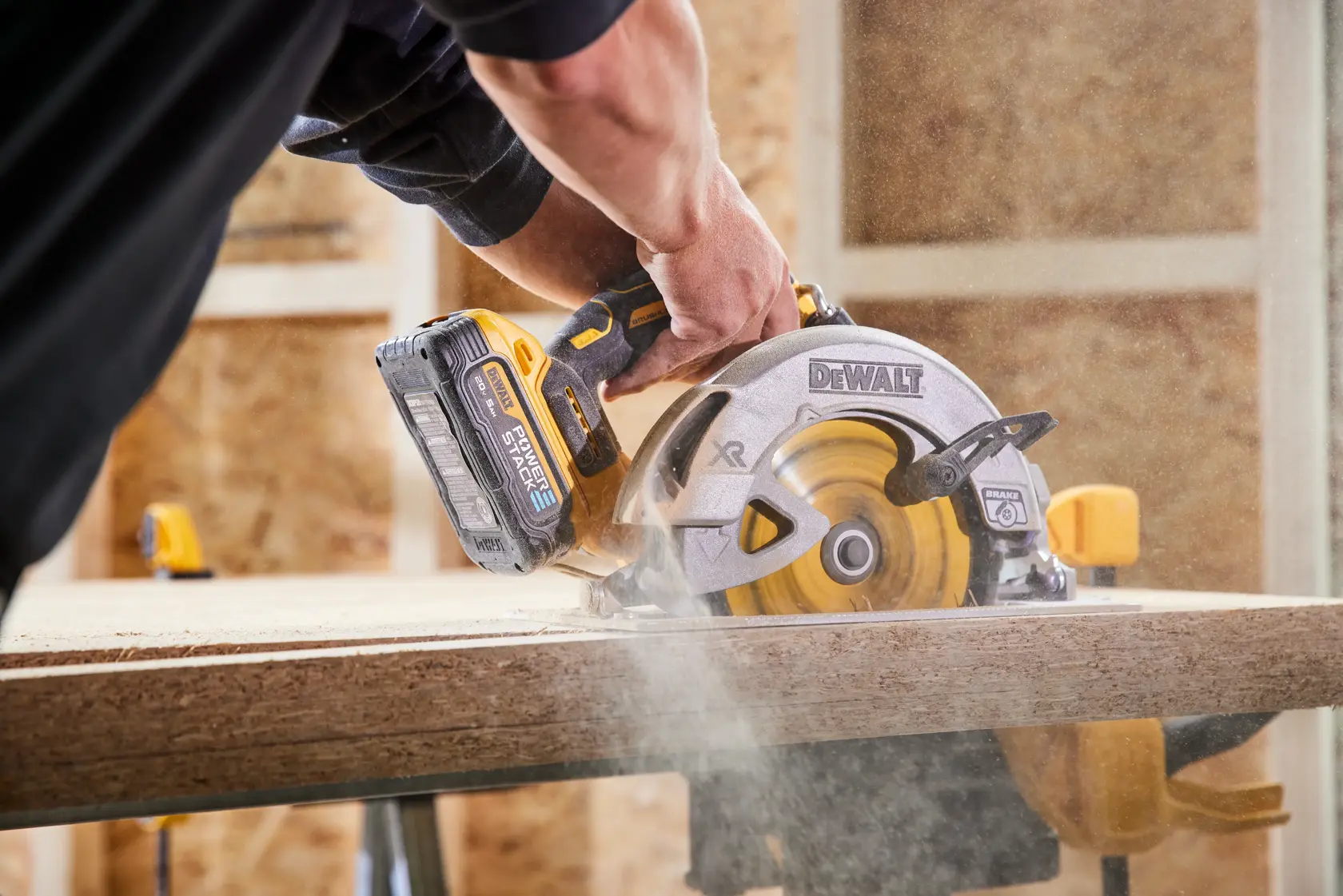 DEWALT XR 5Ah battery claims 50% more power, longer lifespan, and compact size compared to previous models.