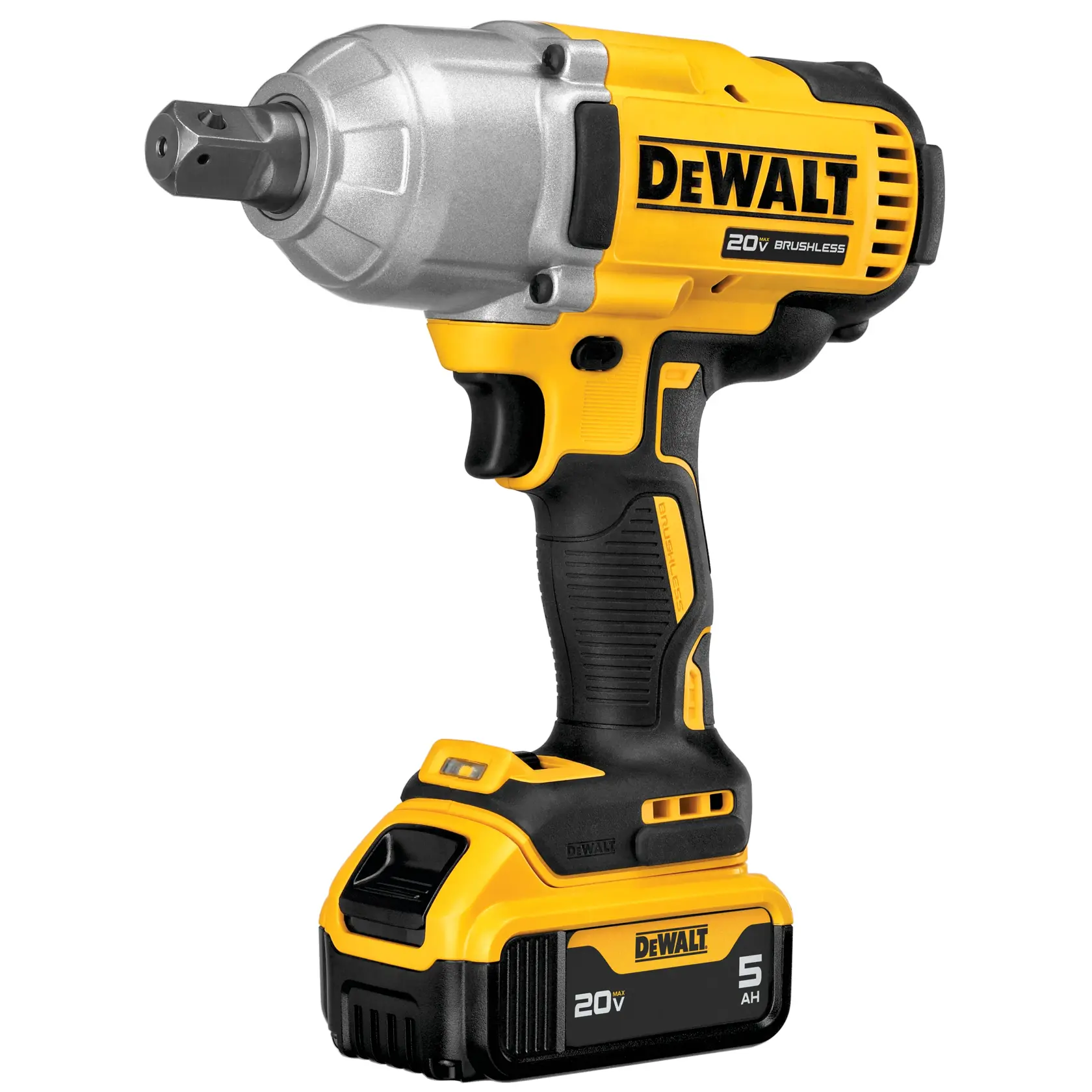 20V MAX* 3/4 in. Impact Wrench Side Angle View with DCB205