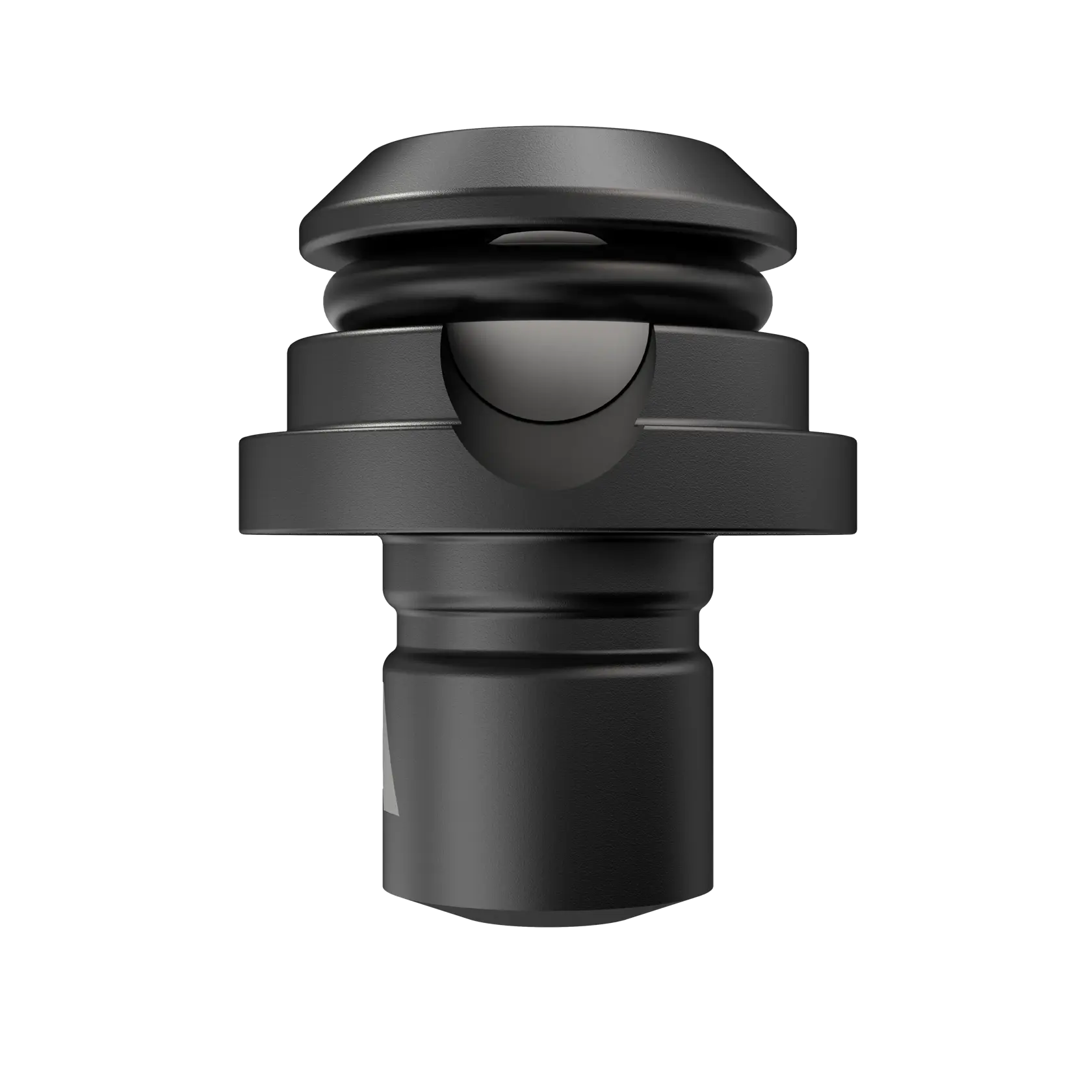Close-up of a DEWALT DCFA4142 black metal tool adapter against a white background.