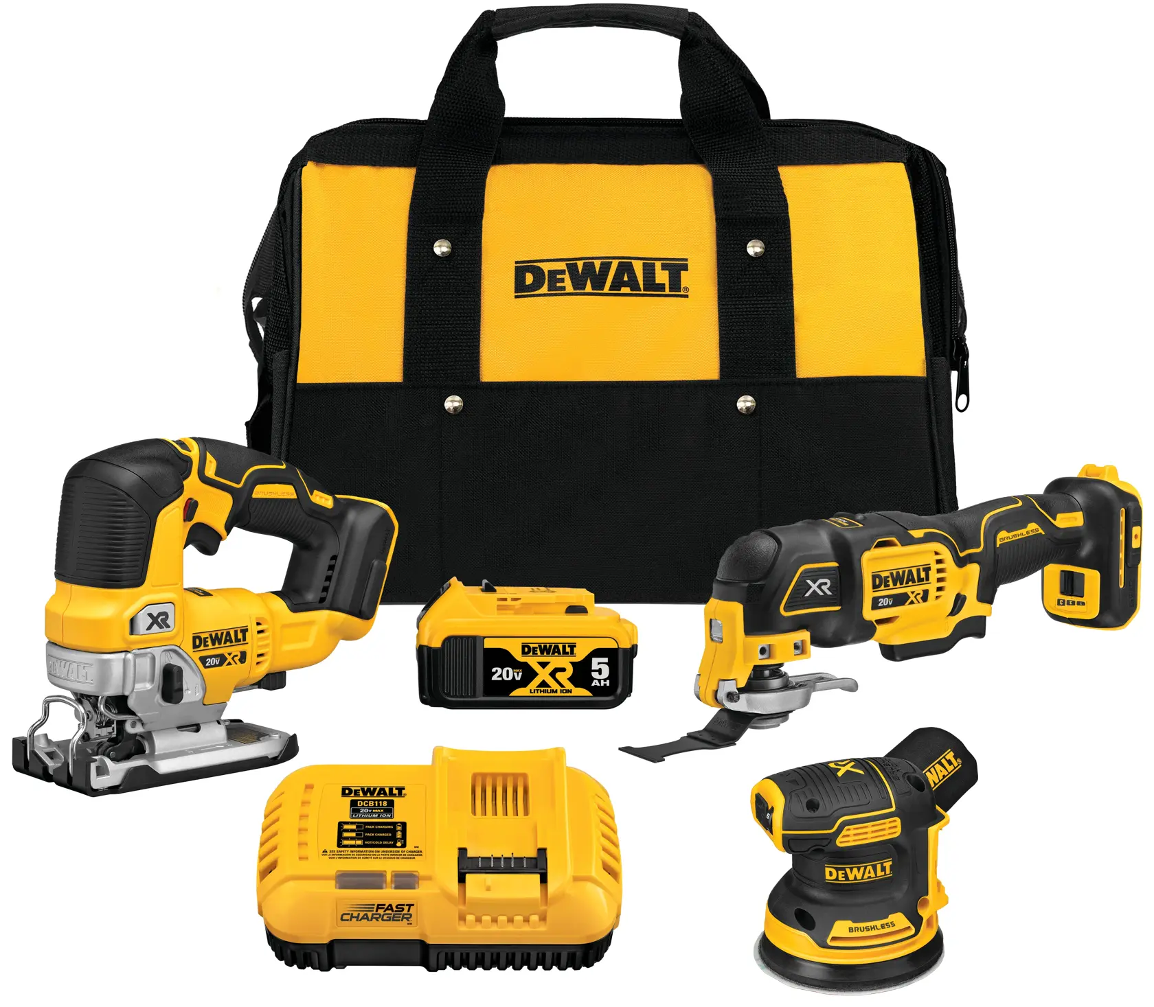 20 Volt X R Brushless Cordless 3 Tool Woodworking Kit.
