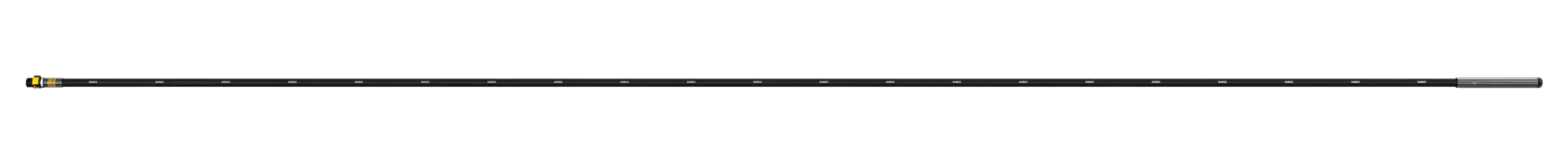 A long, straight black pole with a small DEWALT logo on the left end, shown on a white background. This appears to be an extension pole or shaft for a tool.