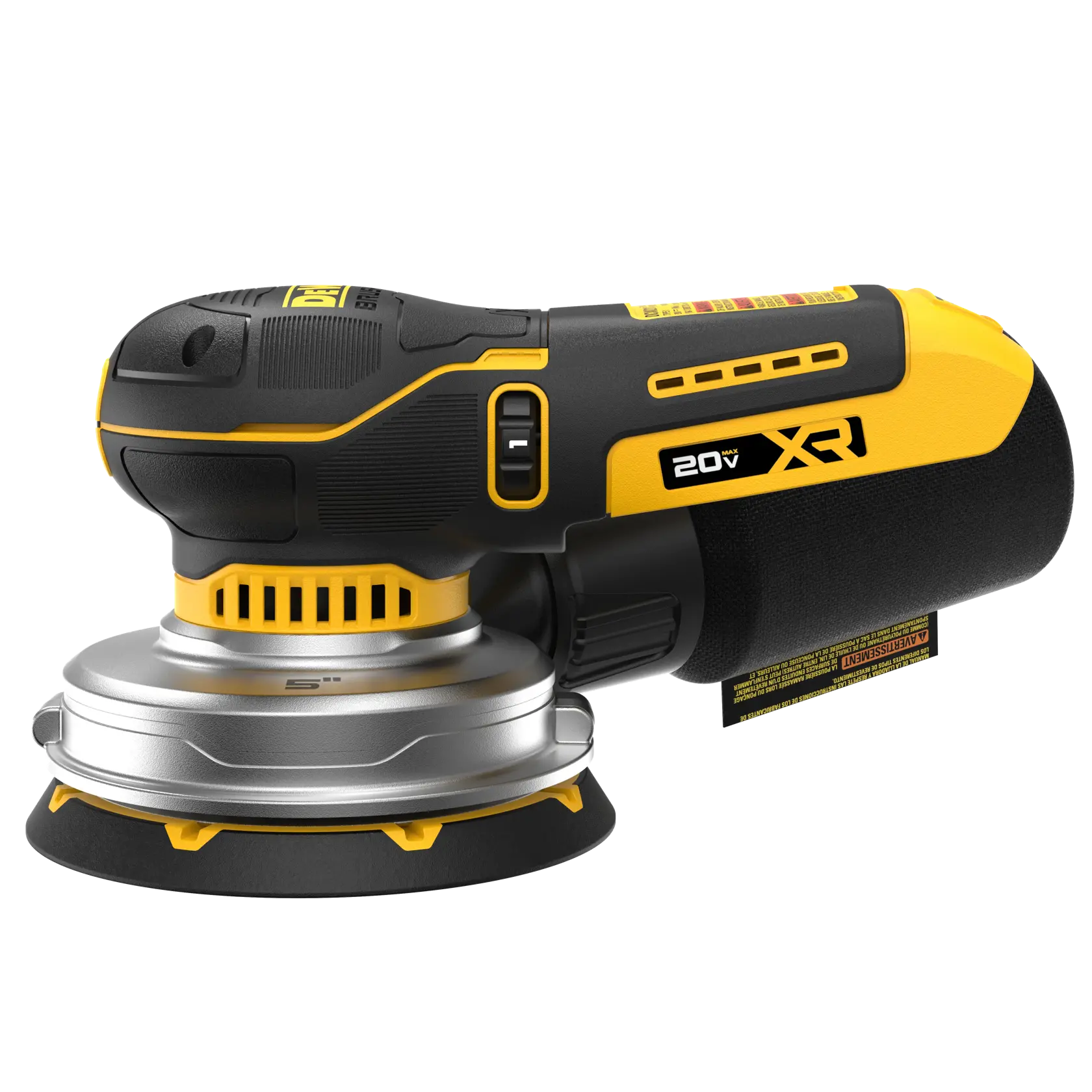 Ponceuse sans fil DEWALT 20V XR avec sac à poussière pour lisser les surfaces en bois.