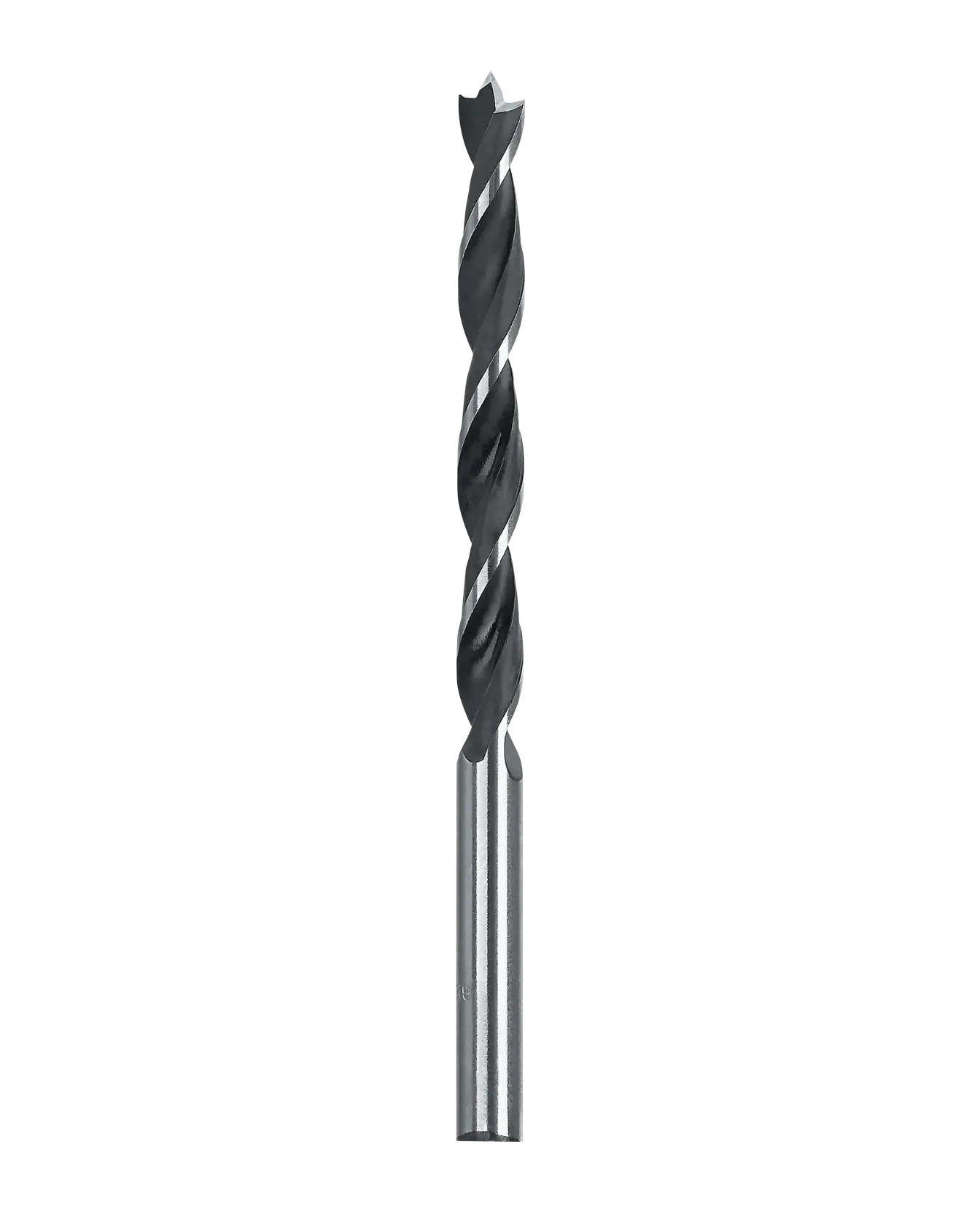 A single wood drill bit with a sharp pointed tip and spiral flutes, shown against a white background.