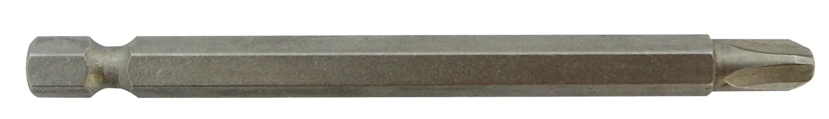 A long hex shank screwdriver bit with a Phillips head for use in power tools.