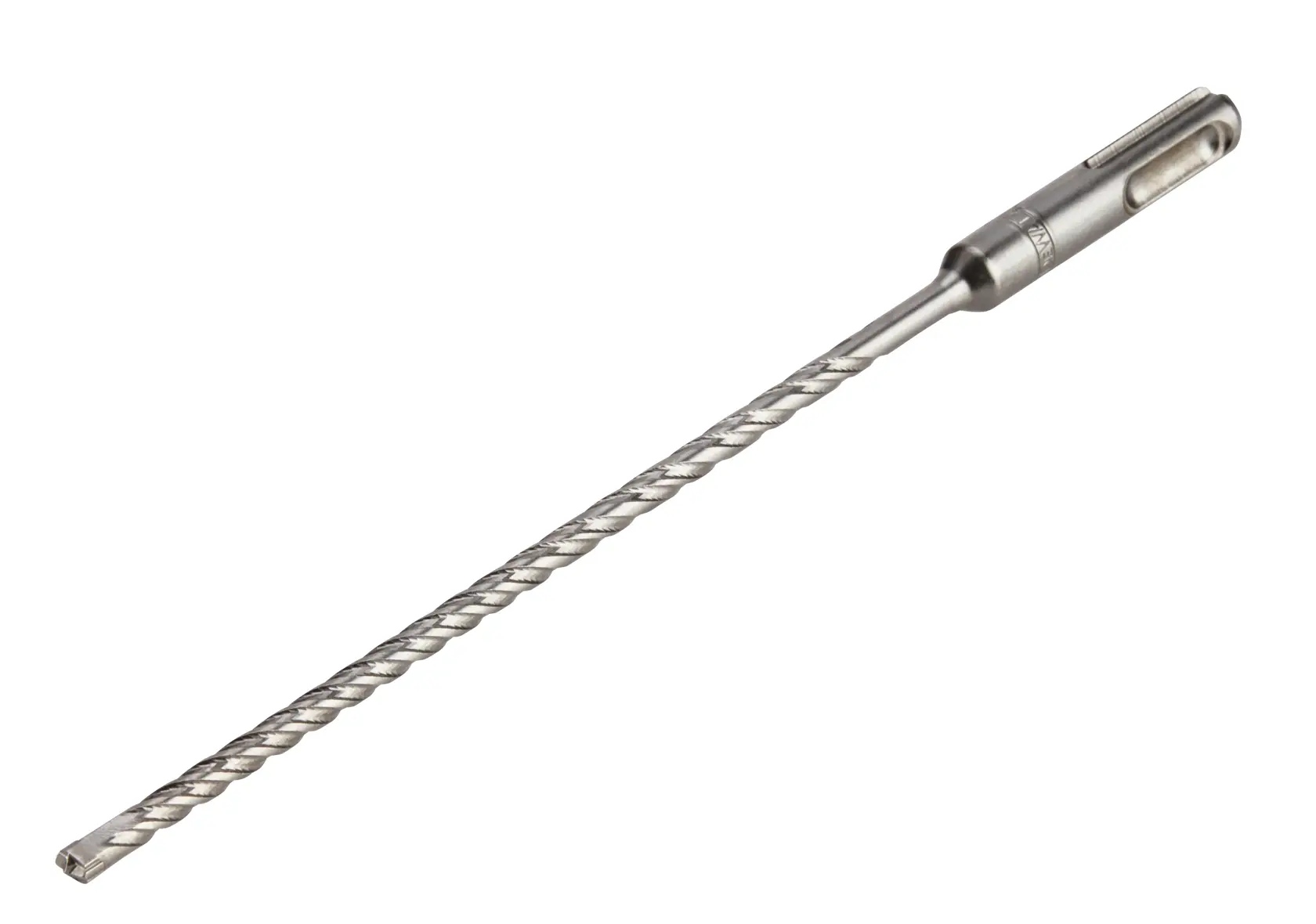 A single, silver-colored masonry drill bit with an SDS shank, shown on a white background.