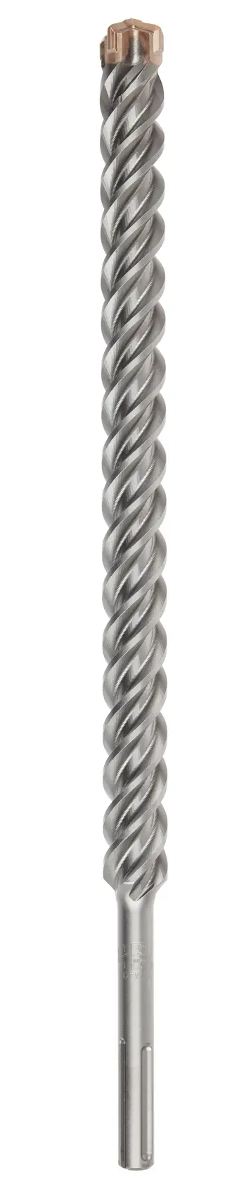 A DEWALT DW5827 SDS Max rotary hammer drill bit with a spiral fluted metal shaft and carbide tip, shown vertically on a plain white background.