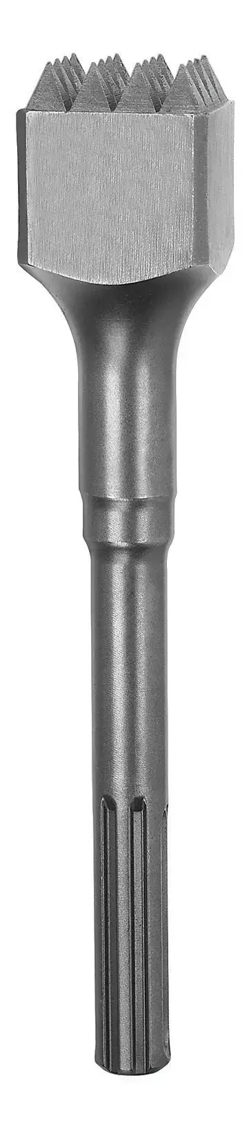 A DEWALT SDS Max shank bushing tool with a flat head and toothed surface, designed for masonry work.