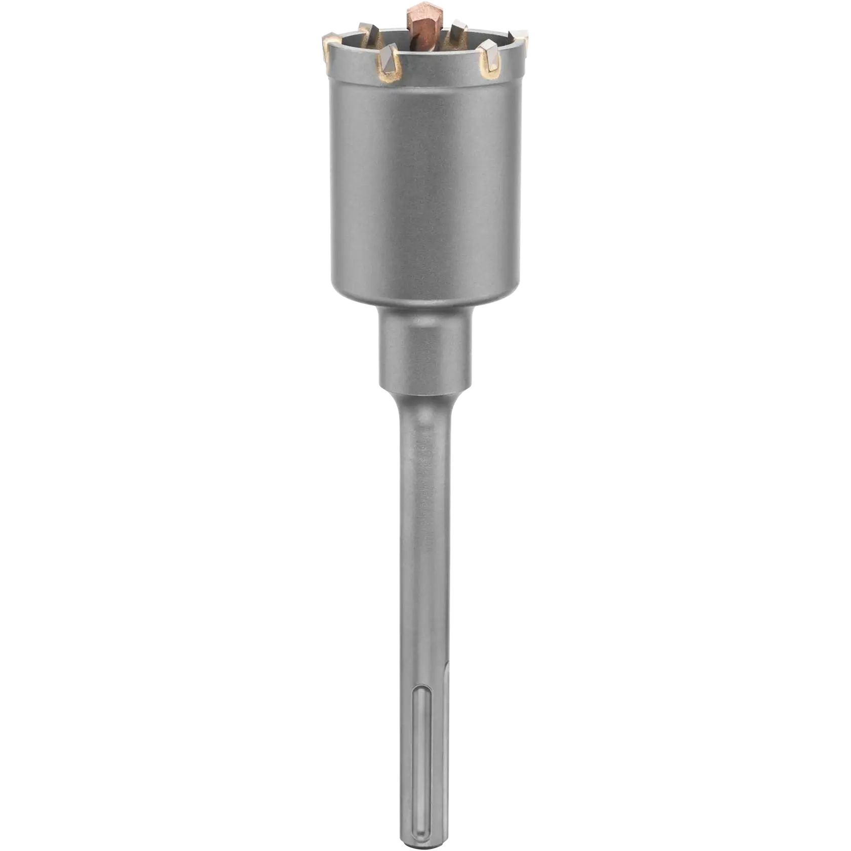 A DEWALT SDS-max carbide-tipped core bit for masonry and concrete drilling, shown against a white background.