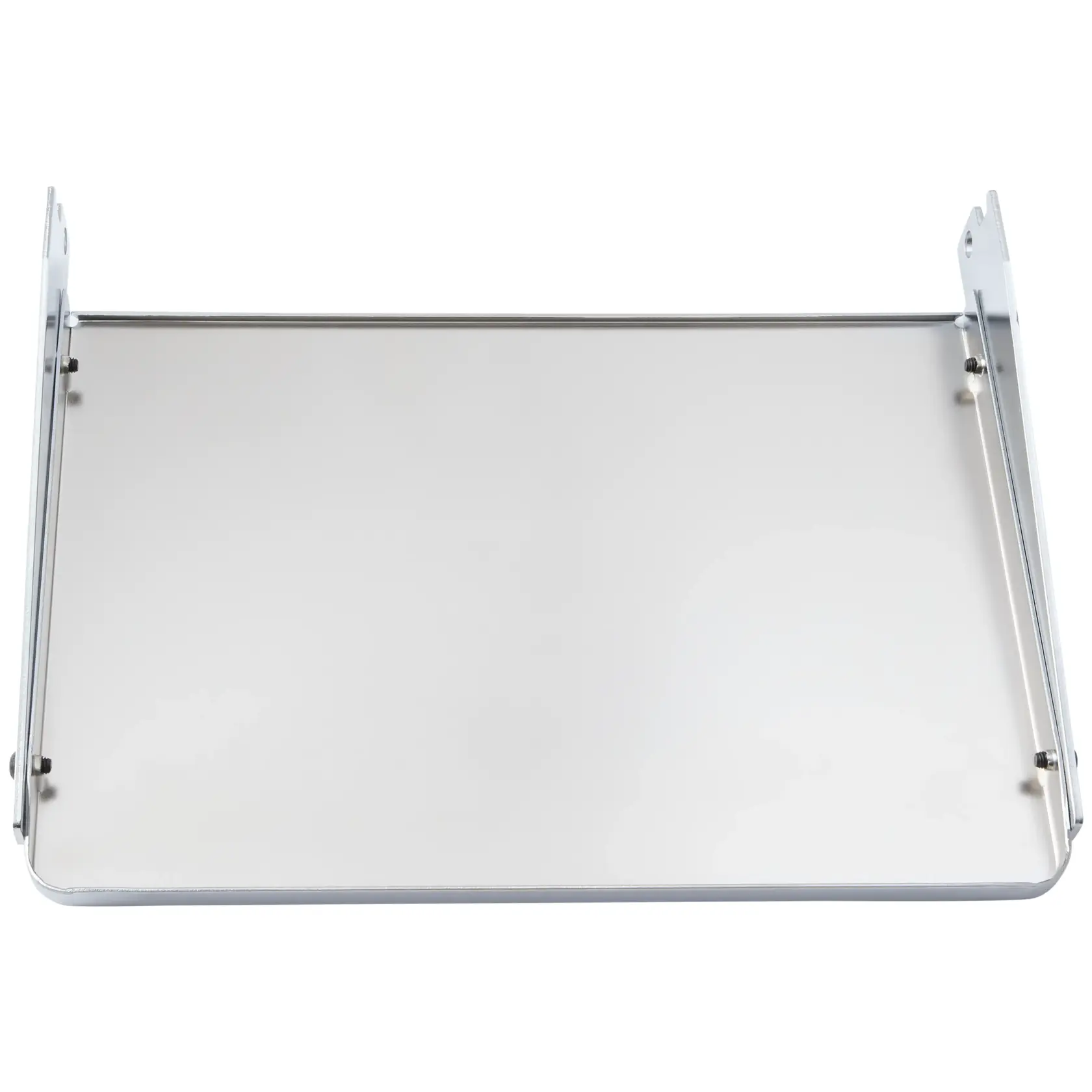 A metal mounting accessory with two vertical support brackets and a flat horizontal surface, used for supporting or attaching equipment. The item appears to be made of silver-colored metal.