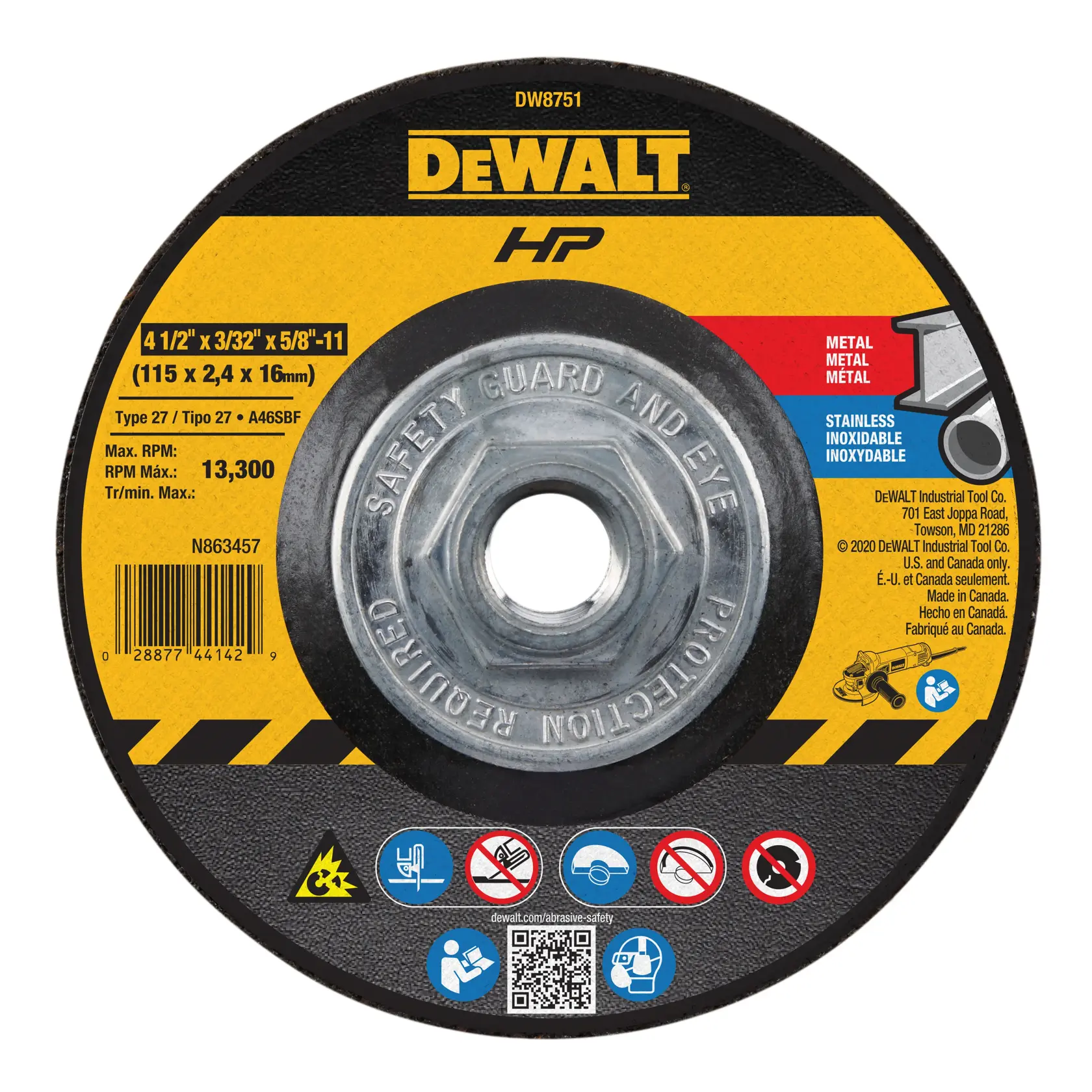 4 and a half inch by 3 thirty seconds of an inch by 5 eighths of an inch -11 high performance cutting and notching wheels.