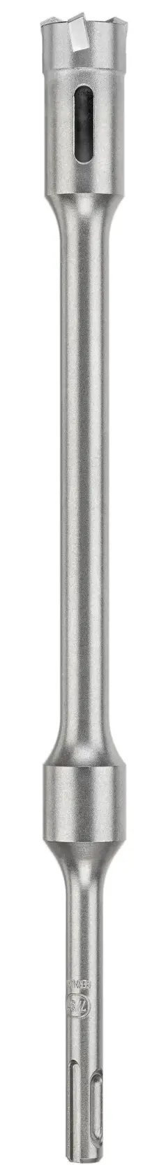 A single DEWALT SDS-plus steel drill bit is shown vertically against a white background. The drill bit has a cylindrical shape with fluted grooves and a chisel tip designed for masonry or concrete work.