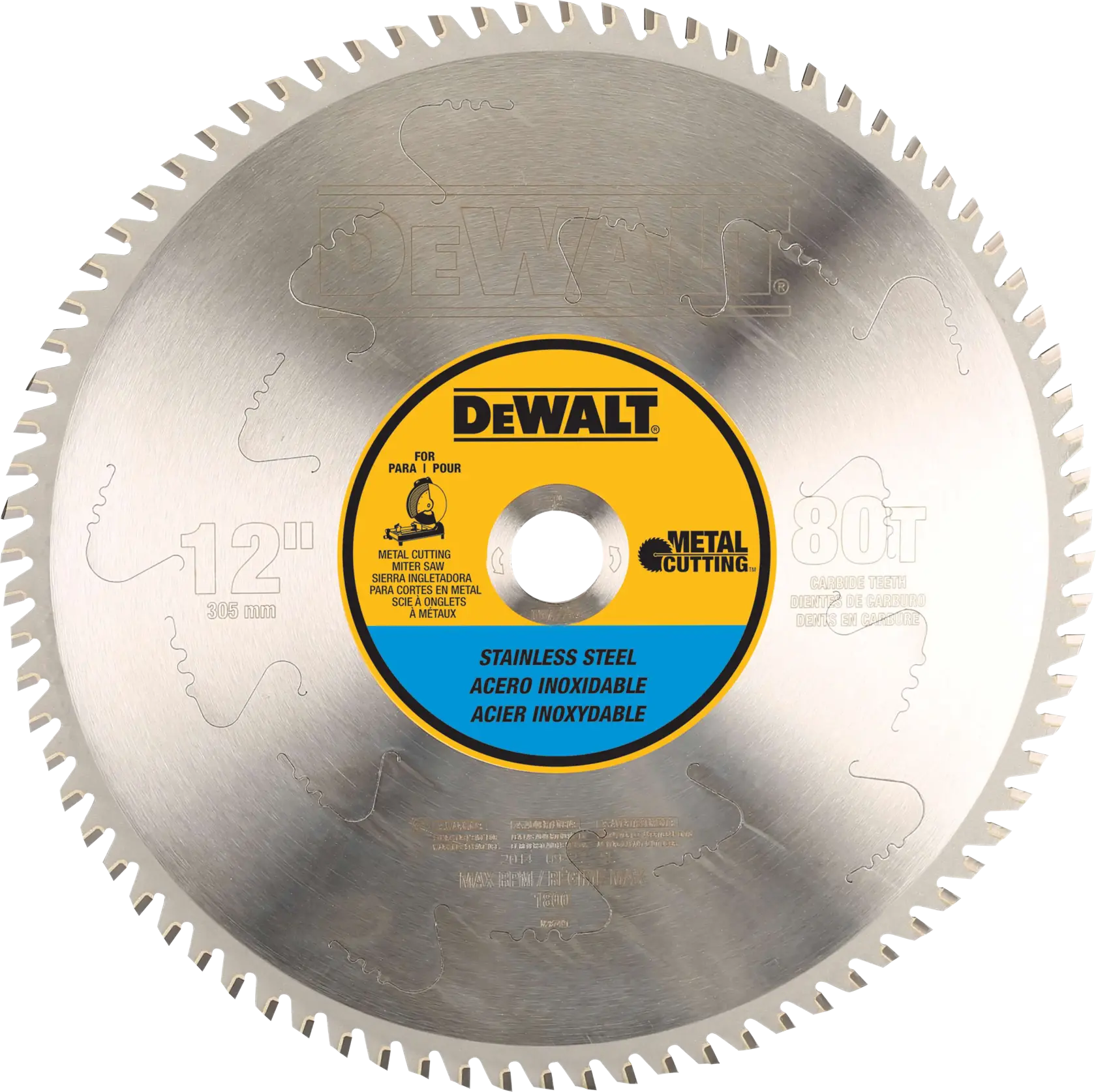 Profile of 12 inch 80 T Stainless Steel Metal Cutting Blade.