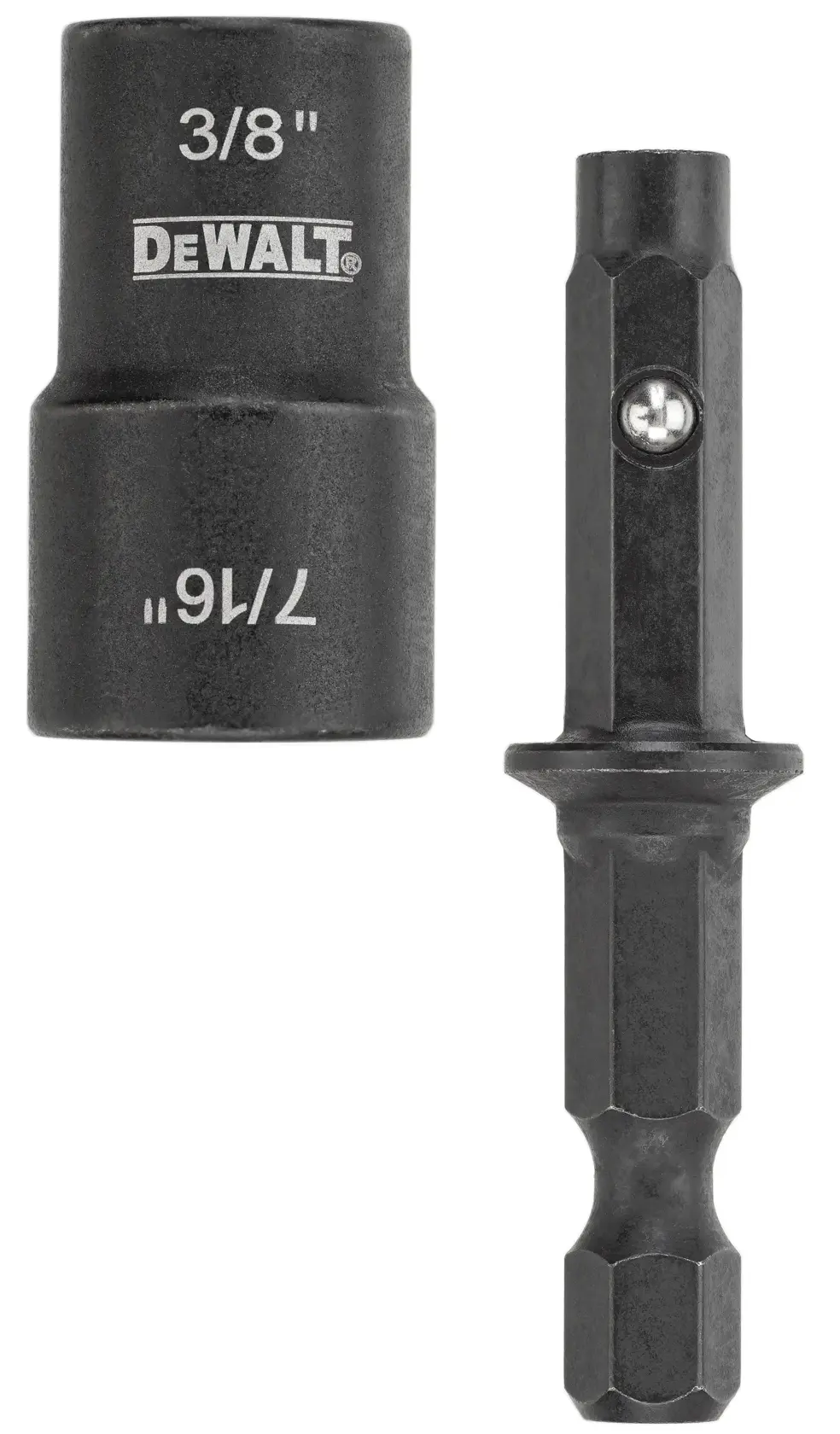 Profile of 3 eighths by 7 sixteenths inch double ended detachable nut driver.