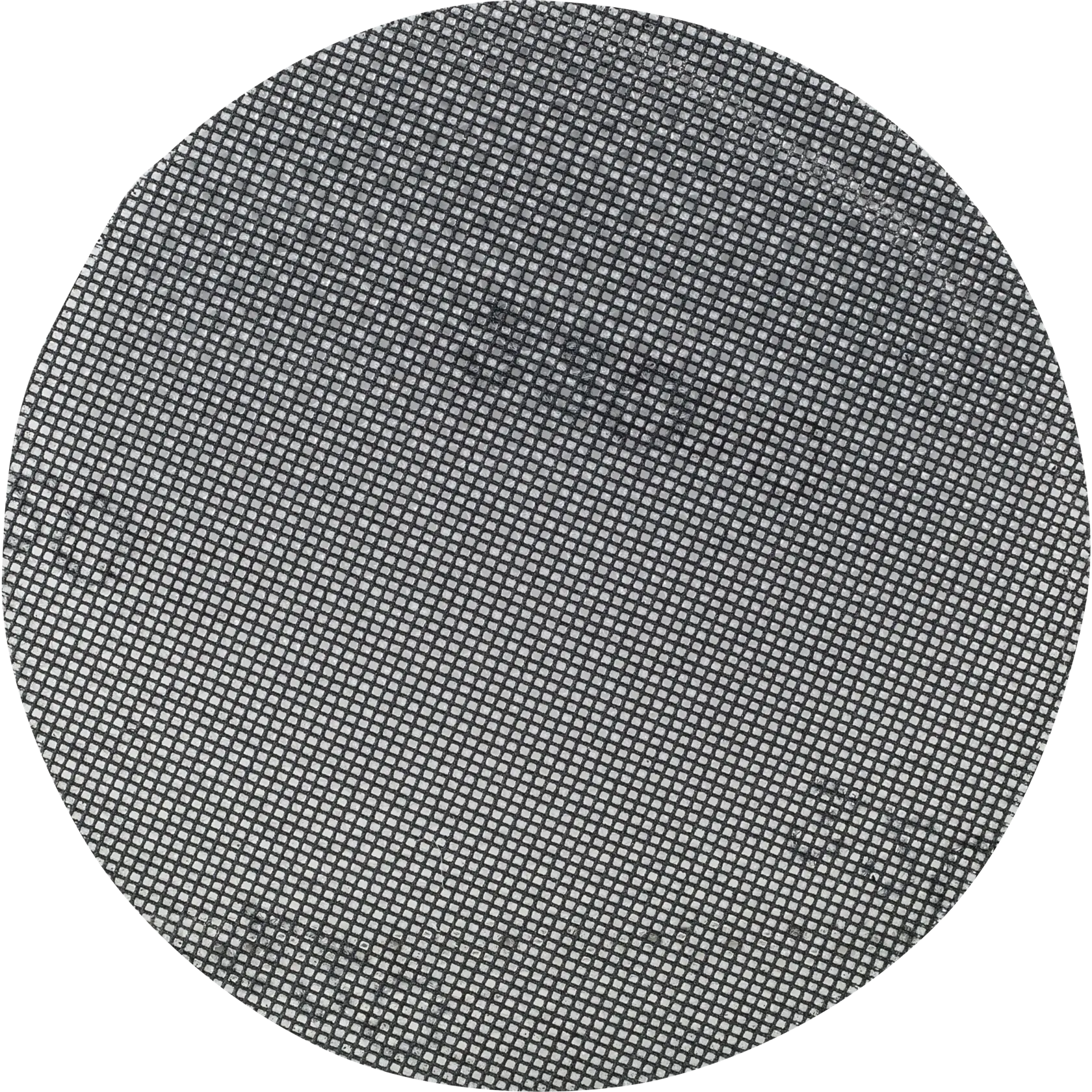 A round mesh sanding disc, likely used for surface finishing or smoothing materials.