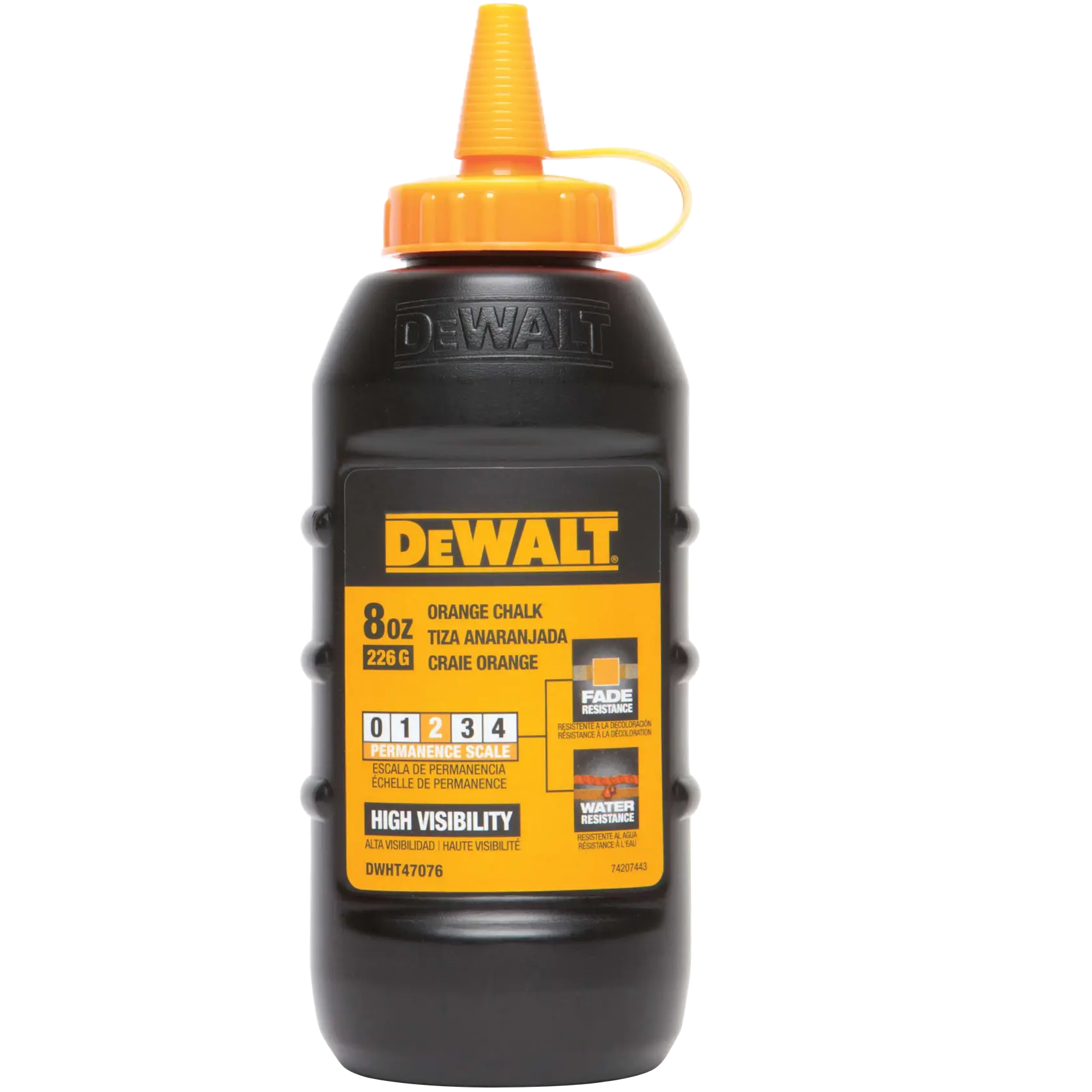 Profile of 8 ounces Chalk Orange High Visibility.