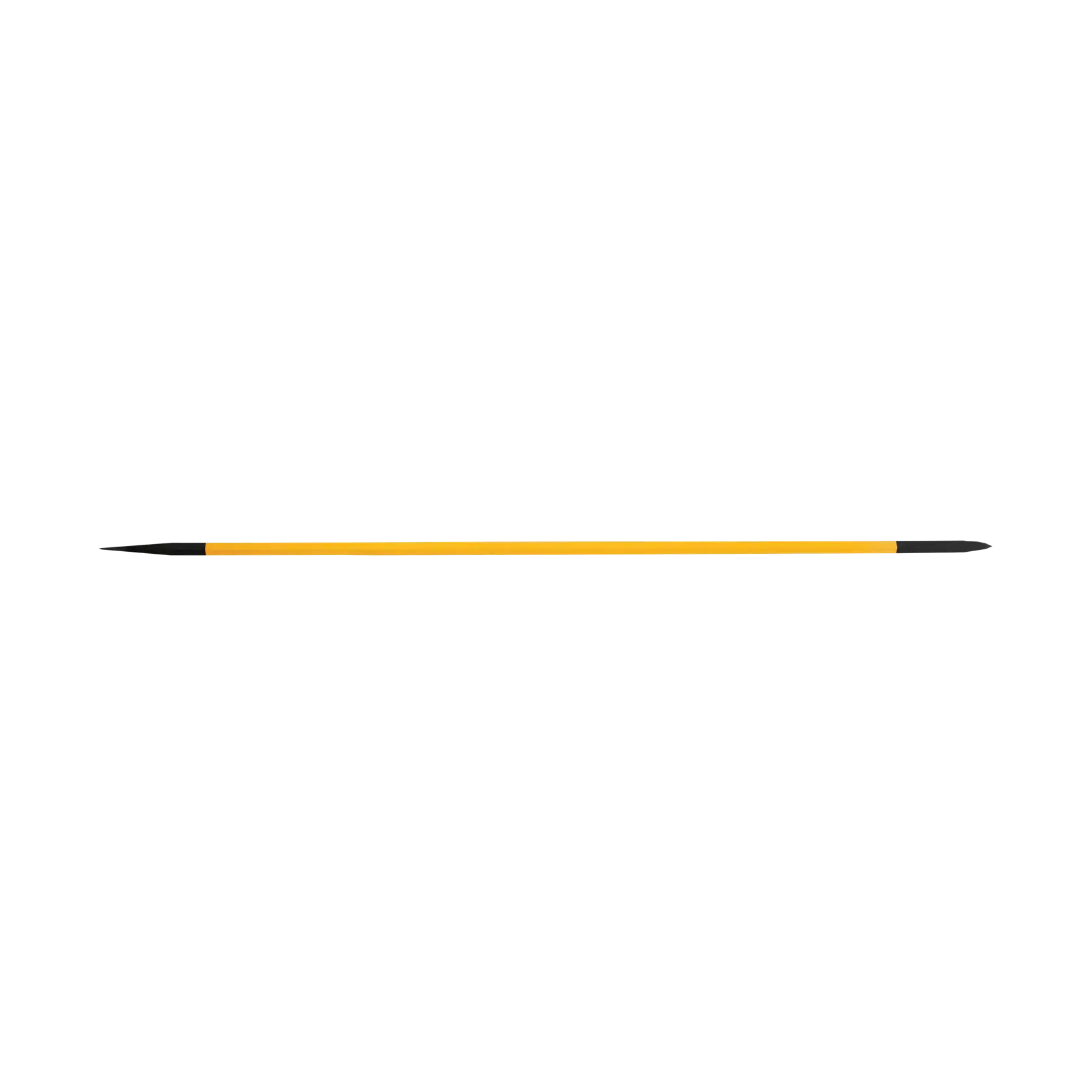 A DEWALT yellow and black pry bar tool with pointed ends, shown against a white background.