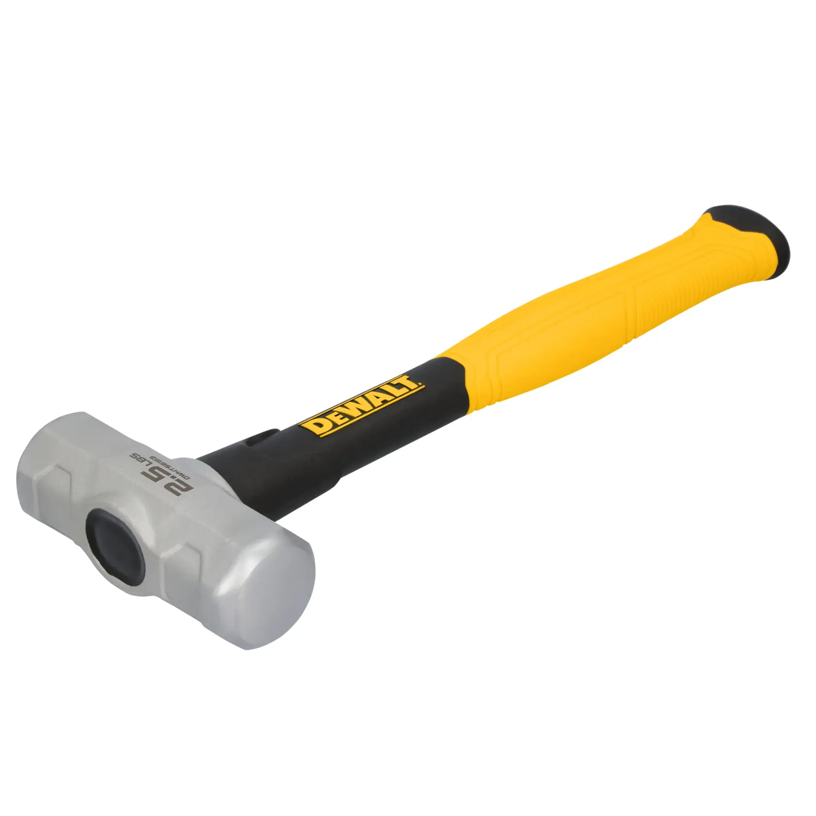 A DEWALT sledgehammer with a yellow and black handle and a silver metal head, shown against a white background.