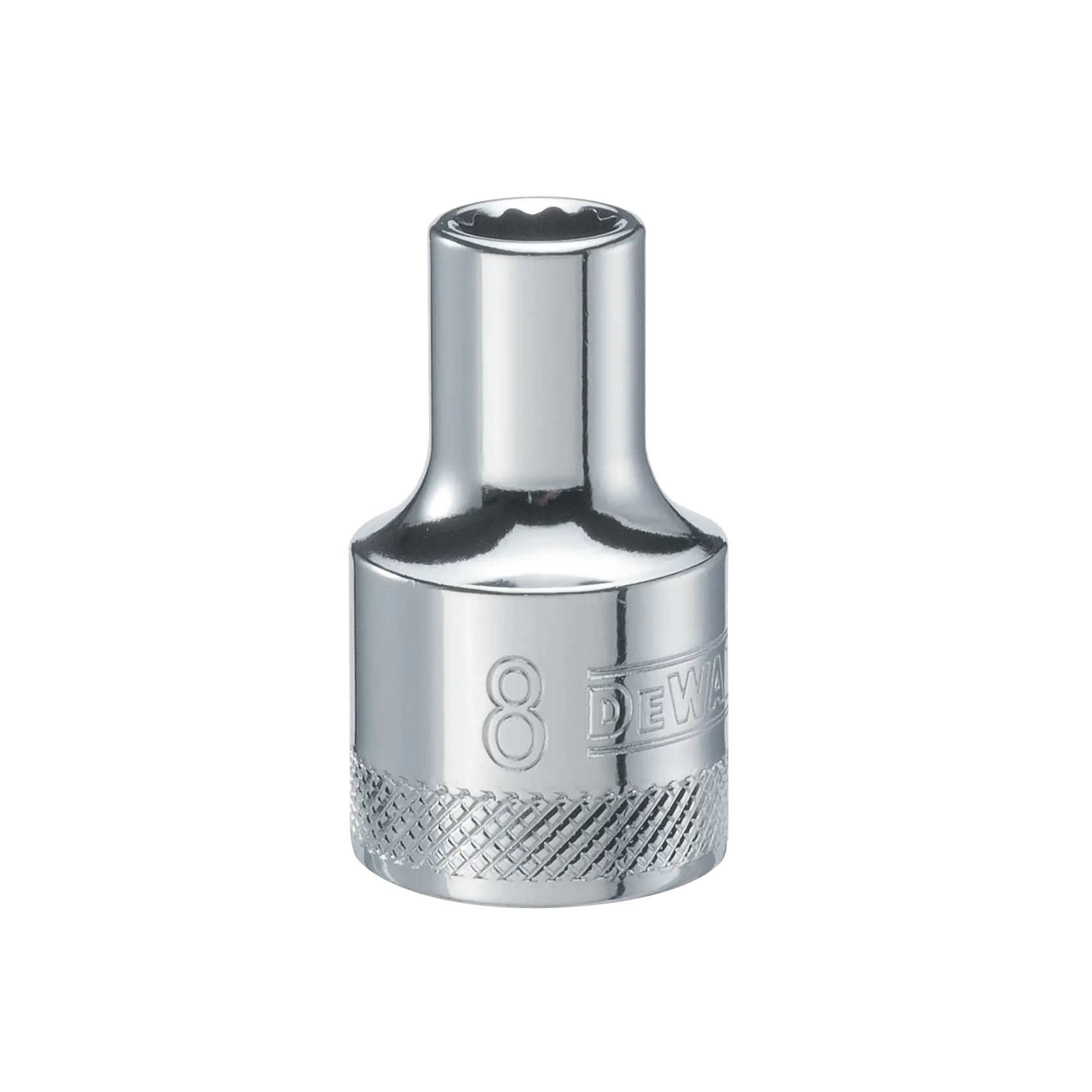 Profile of DEWALT 8 millimeter deep metric socket.