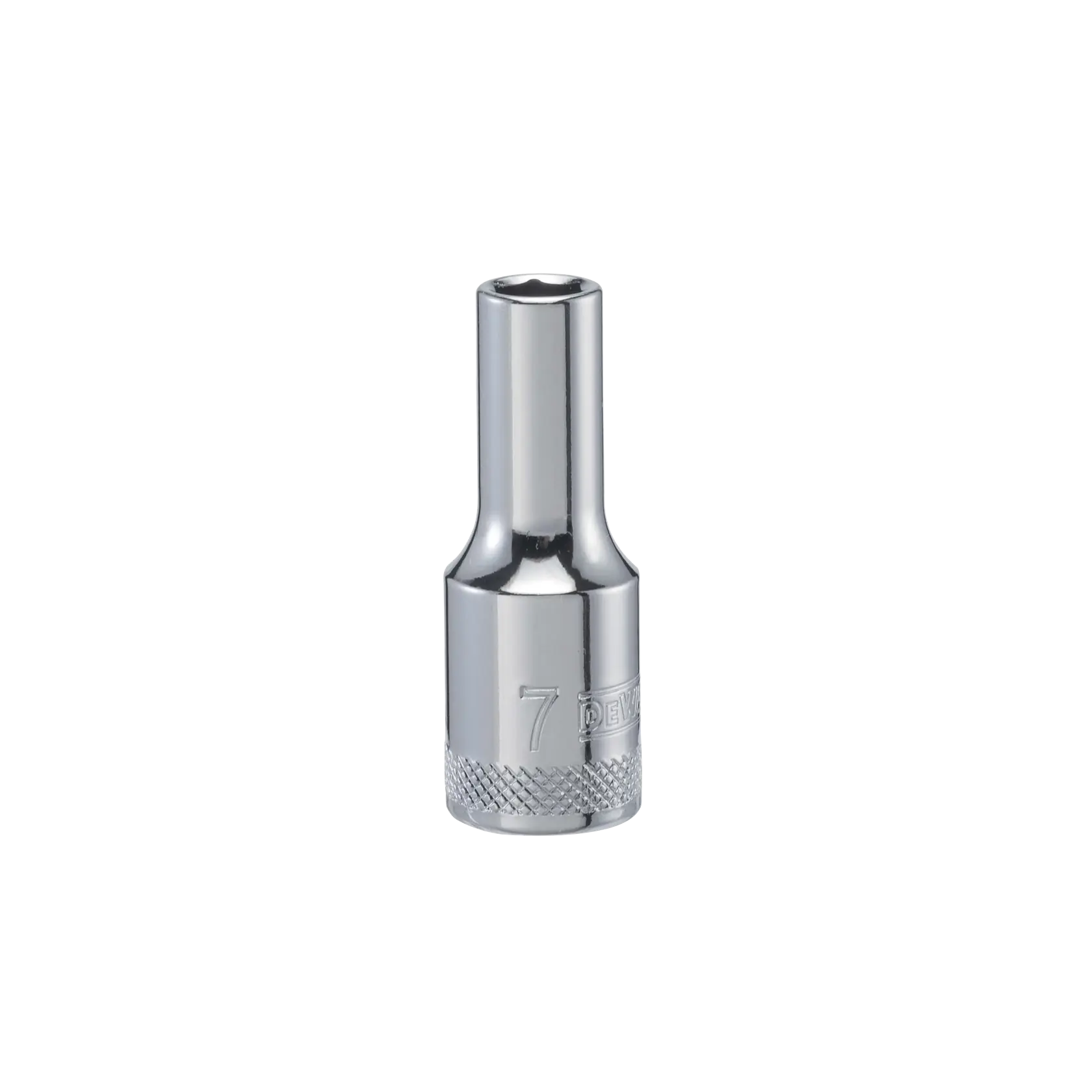 Profile of DEWALT 7 millimeter deep metric socket.