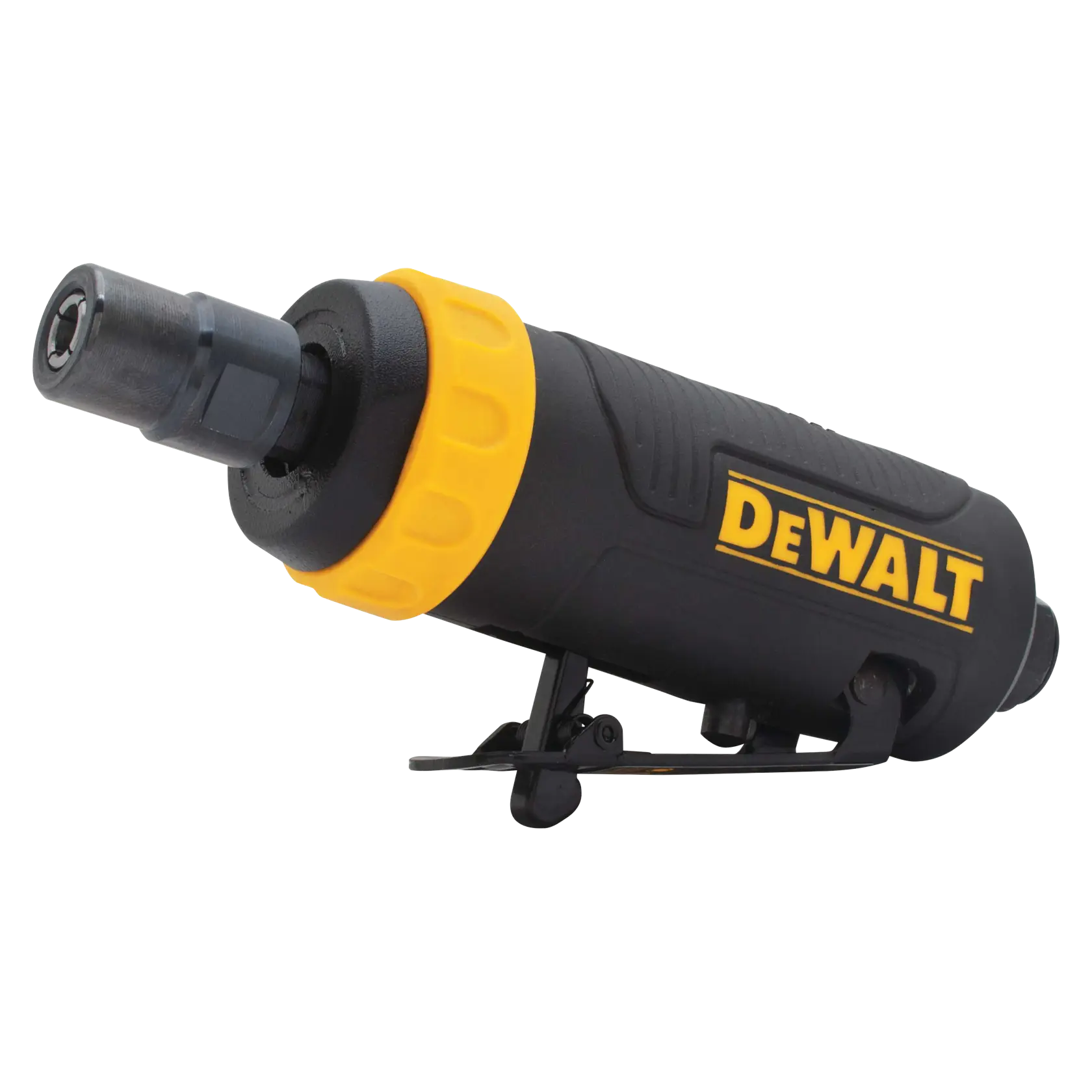 A DEWALT branded black and yellow pneumatic die grinder tool, model DWMT70783, designed for professional use.