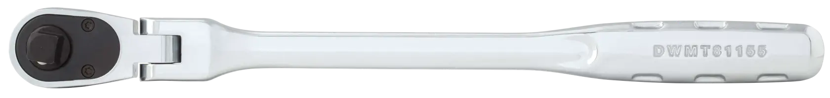 A DEWALT branded flexible head ratchet wrench with SKU DWMT81155, shown isolated on a white background.