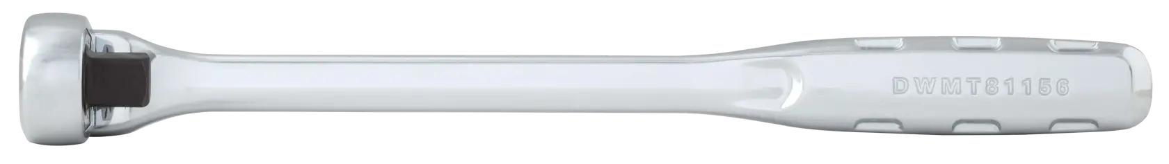 A DEWALT chrome-finished breaker bar with SKU DWMT81156, shown horizontally on a white background.