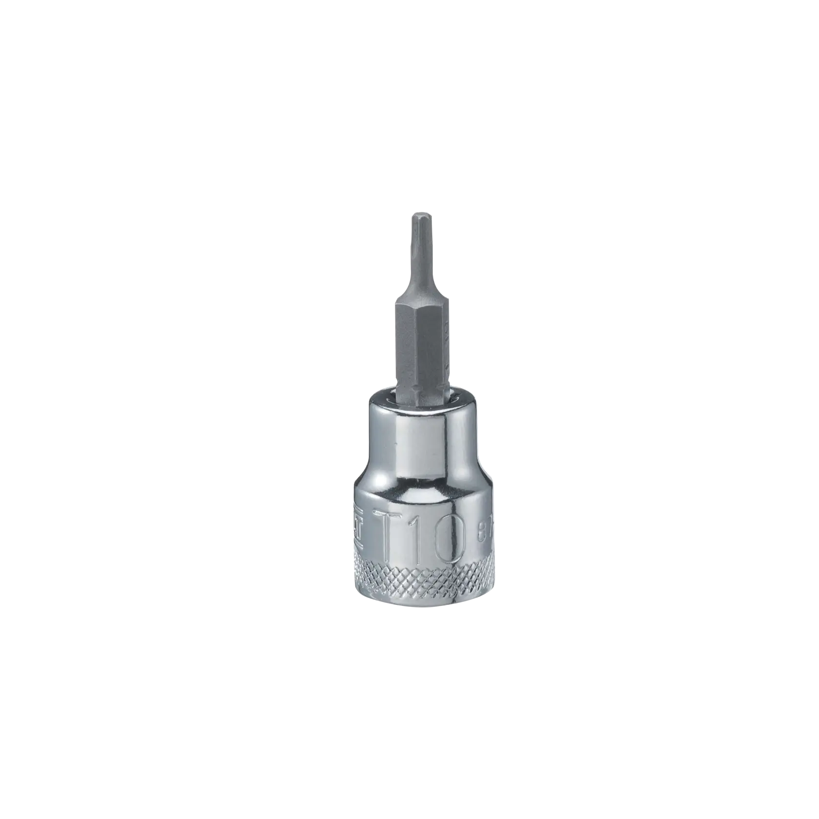 A DEWALT Torx bit socket, model DWMT87404, shown against a white background. The socket is made of metal and features a T10 Torx bit.