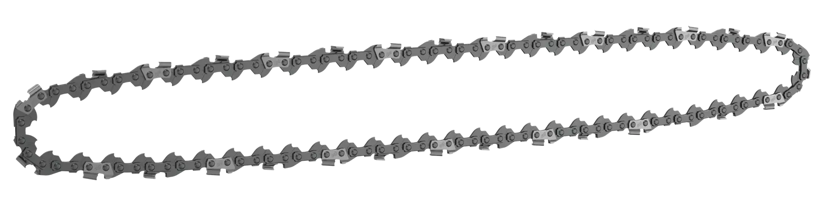 A DEWALT chainsaw chain, shown in a loop against a white background.