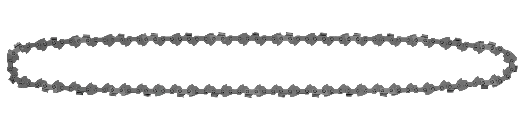 A replacement chainsaw chain displayed against a white background.