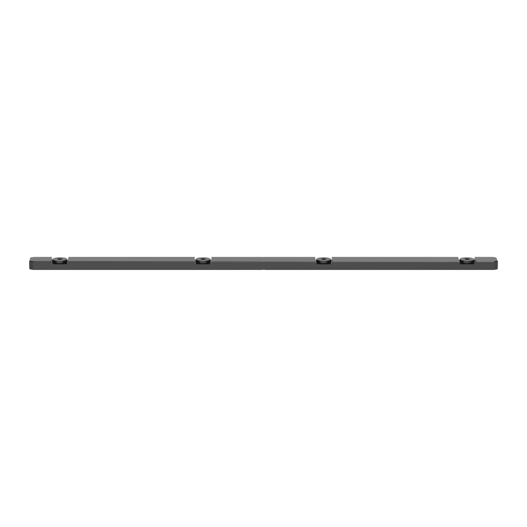 A straight metal guide rail with five mounting points, shown against a white background.